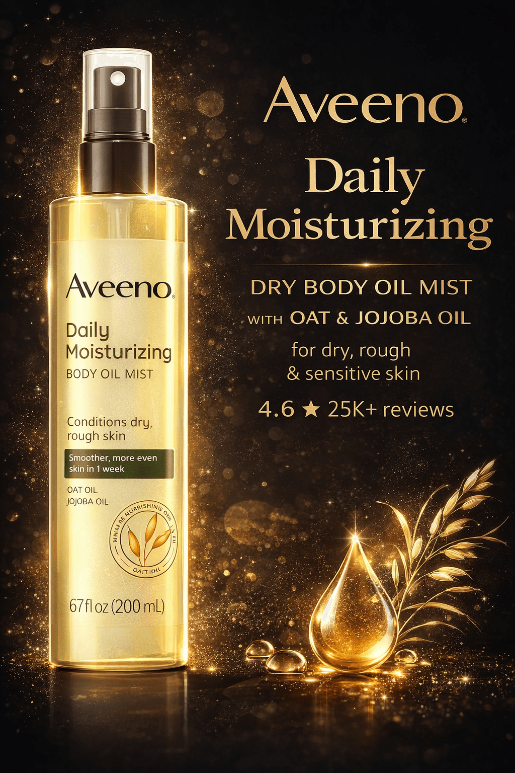 Aveeno Daily Moisturizing Body Oil Mist spray bottle